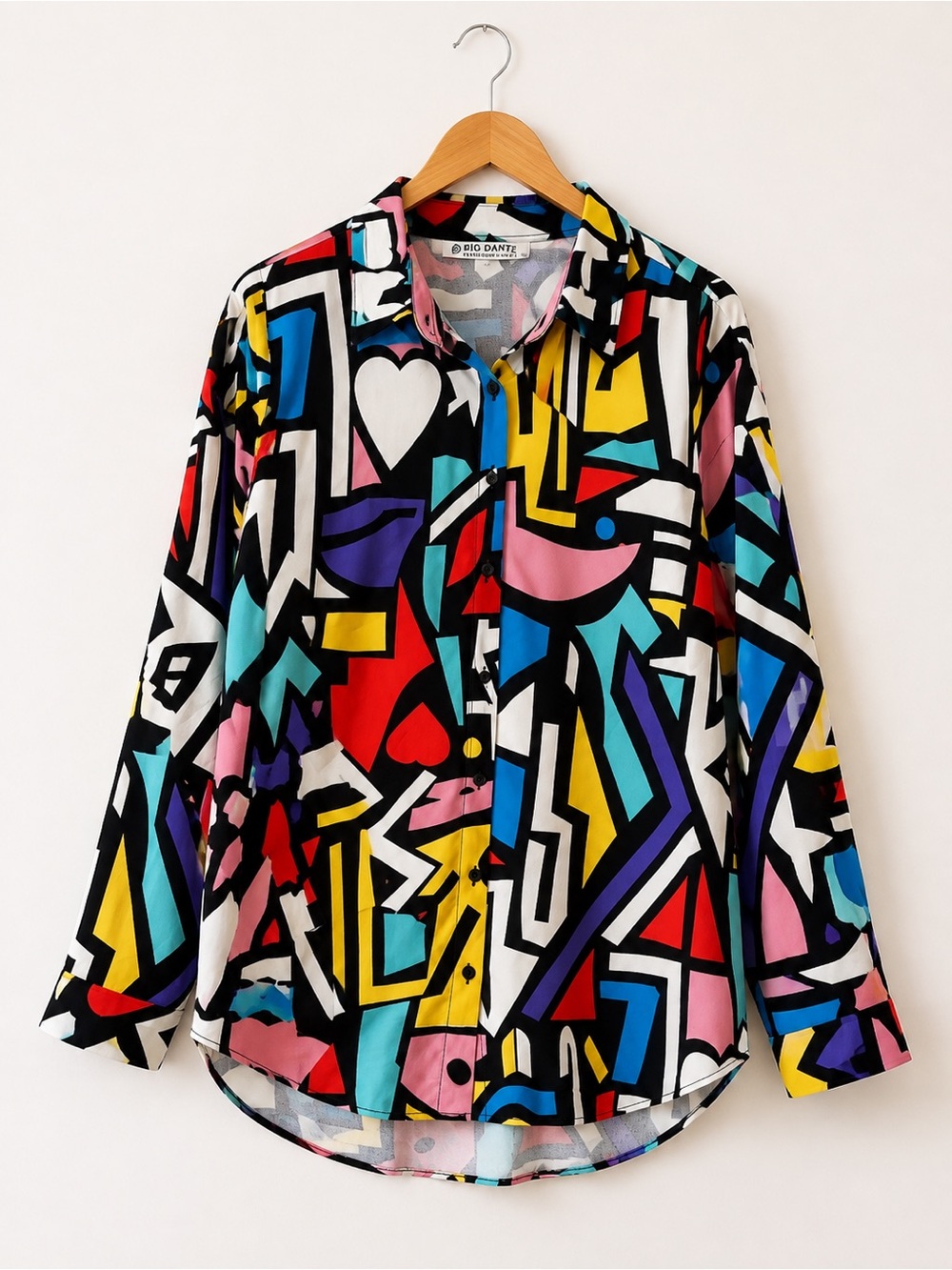 Geo Pop-Art Button-Down Shirt - Multicolor